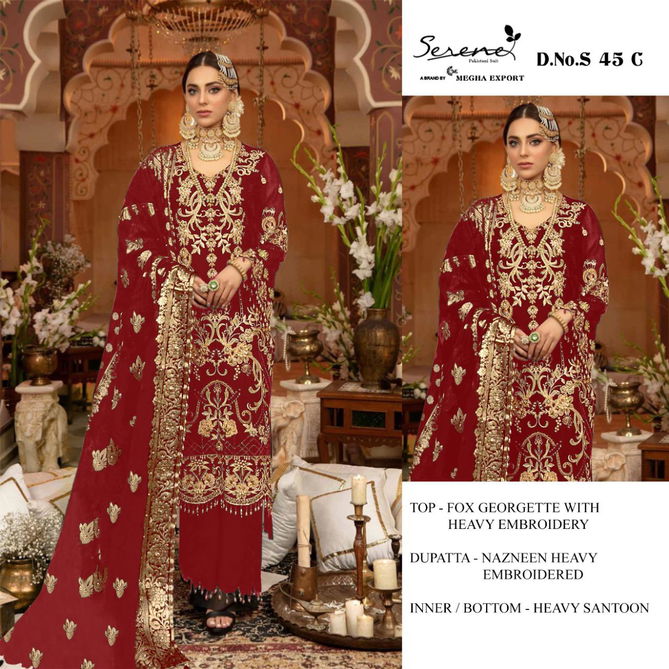 Serene S 45 Heavy Designer Festive Wear Georgette Pakistani Salwar Suits Collection